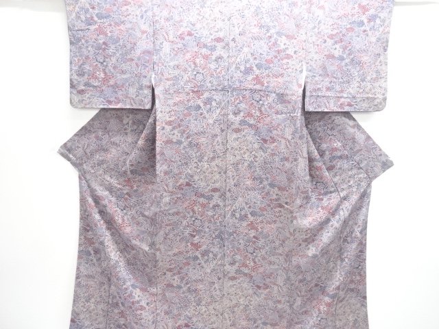 JAPANESE KIMONO / CHIRIMEN FABRIC / SMALL MALLET / FLORAL PATTERN KOMO